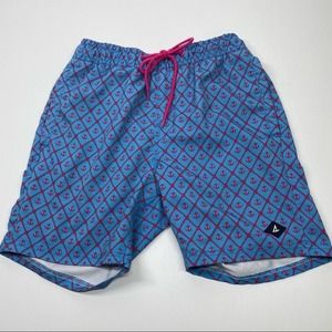 Men’s blue pink Sperry bathing suit size small